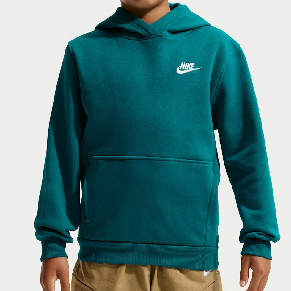Felpa con cappuccio Nike Sportswear Club Fleece FD3000-372 Bright Spruce/White Unisex bambino