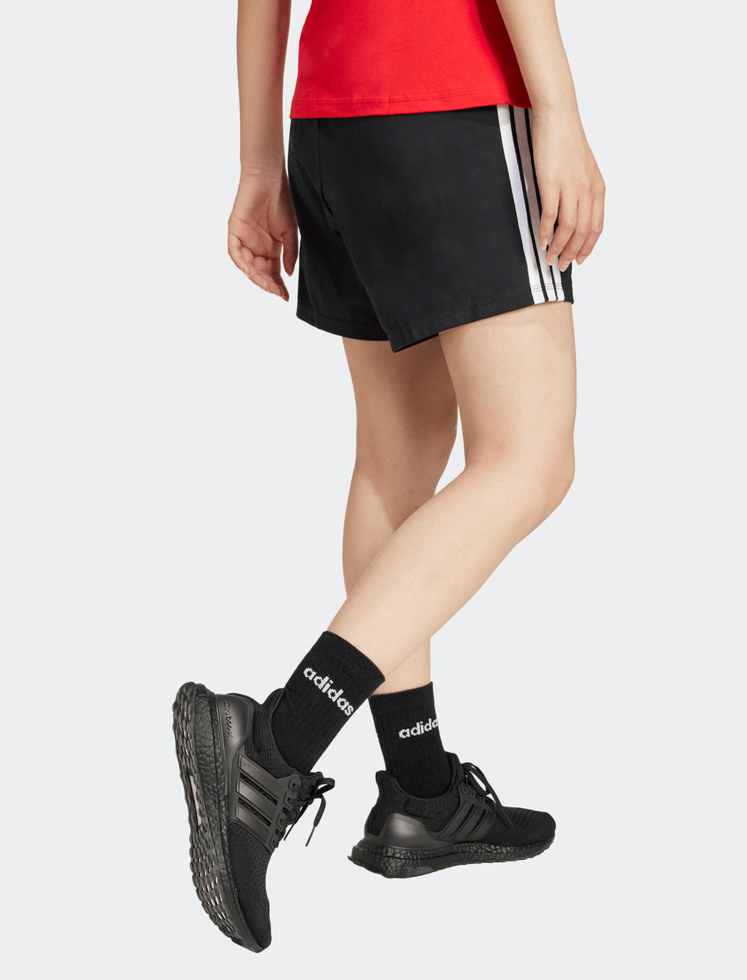 Vista posteriore short Adidas Essentials 3-Stripes JD0908 nero donna