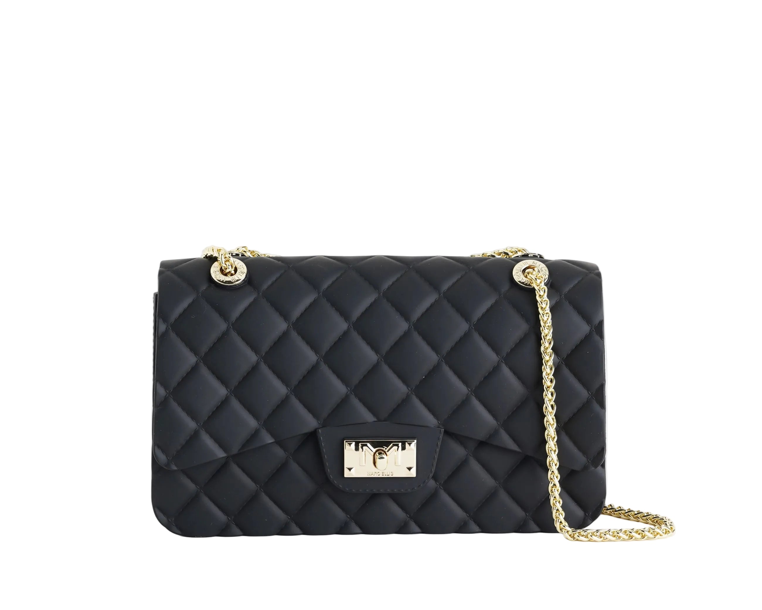 Borsa a tracolla Marc Ellis Flat Falcon M 26 Donna Black Light Gold - Vista frontale