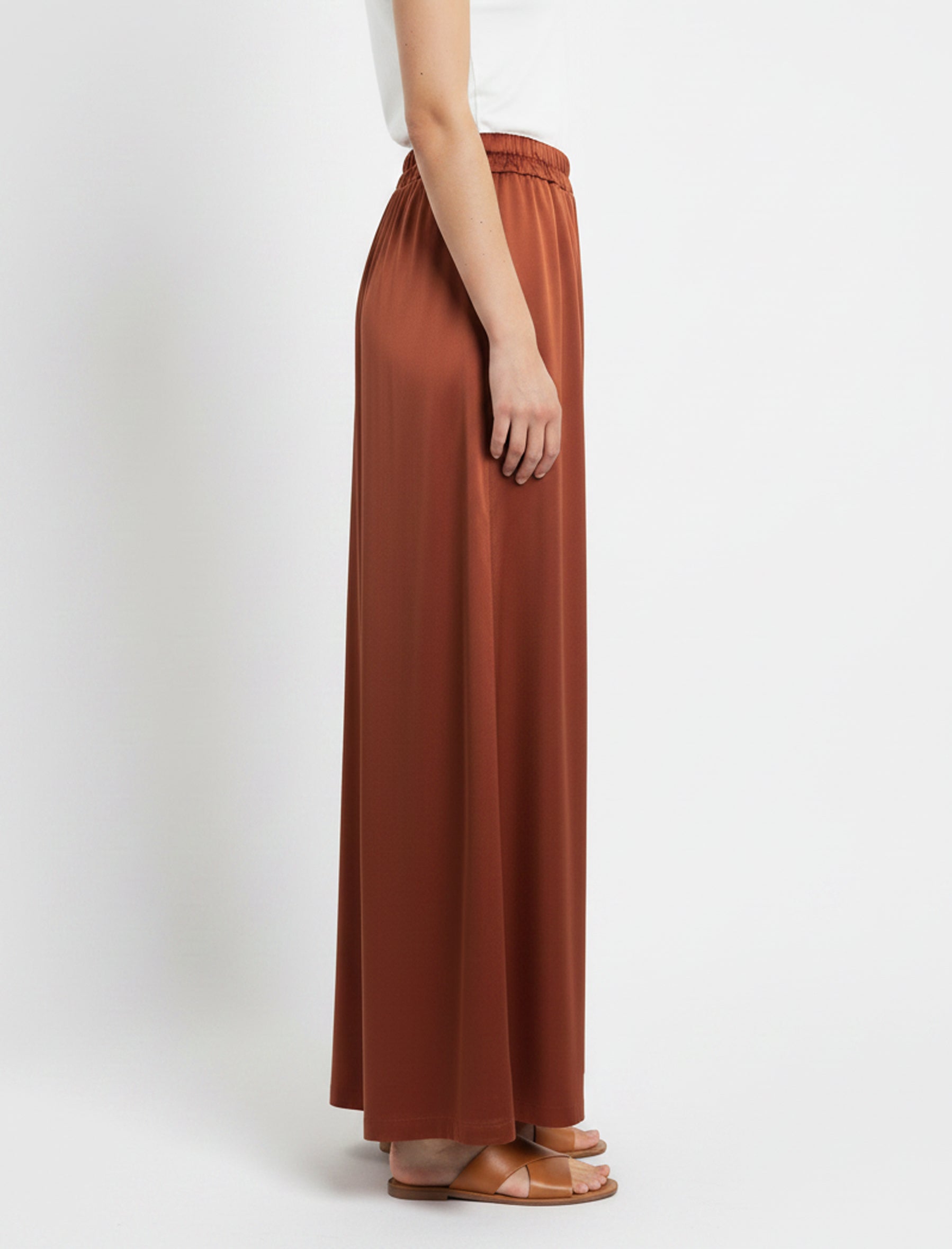 Pantaloni Anonyme in raso viscosa P76ST232 Brick