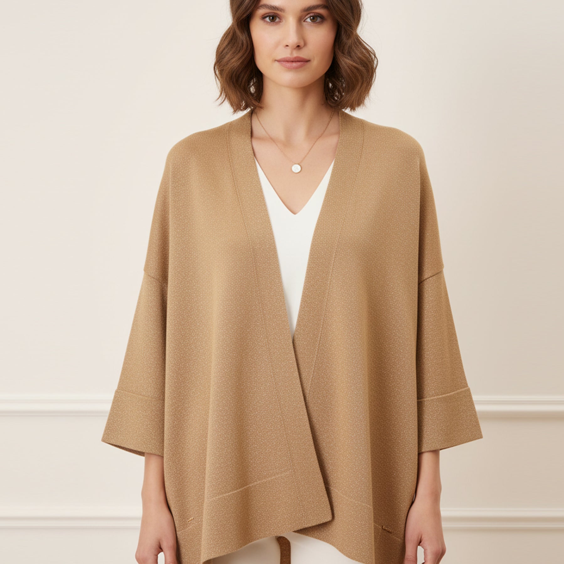 Cardigan in lurex Aggel SS02001K Tan Gold