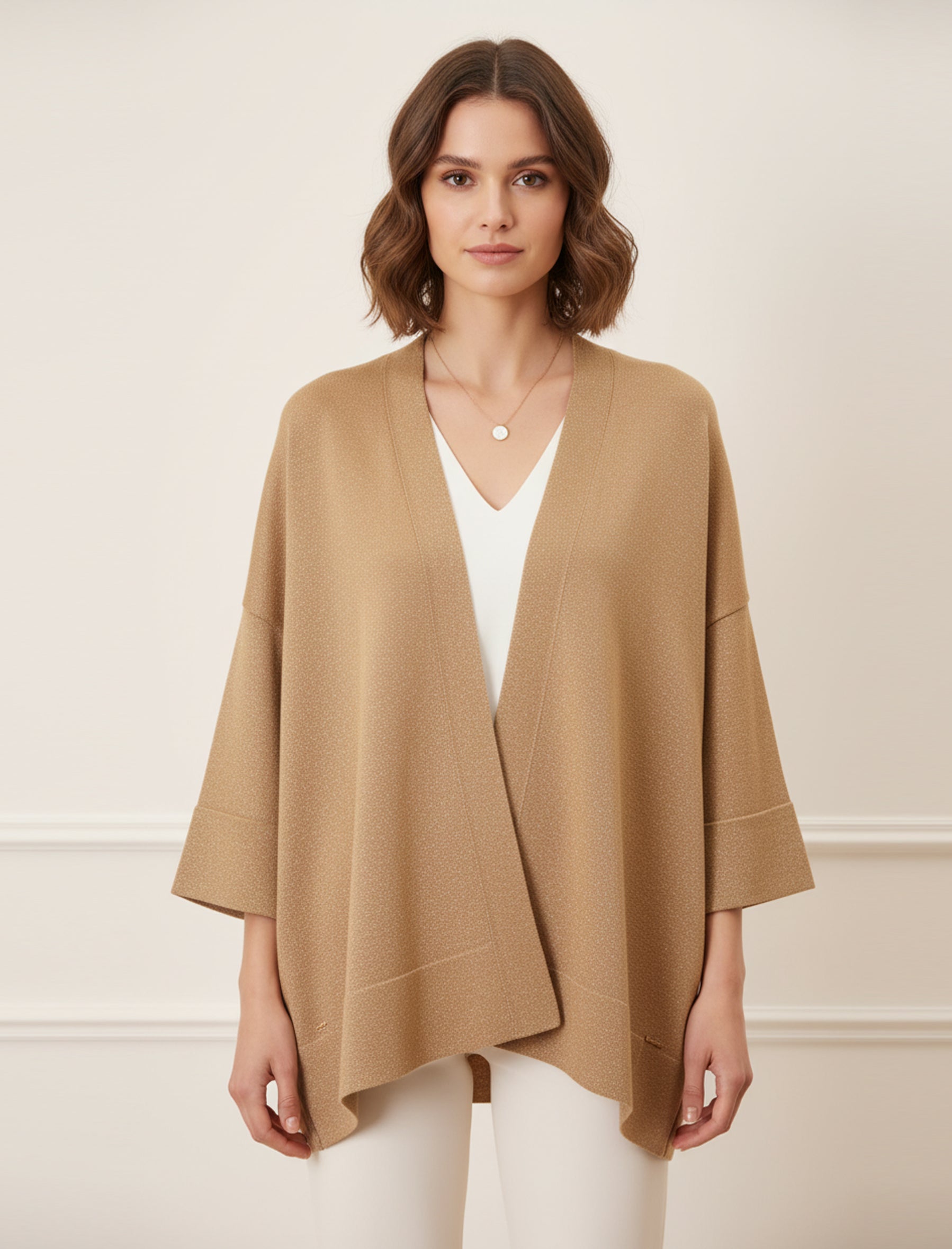 Cardigan in lurex Aggel SS02001K Tan Gold