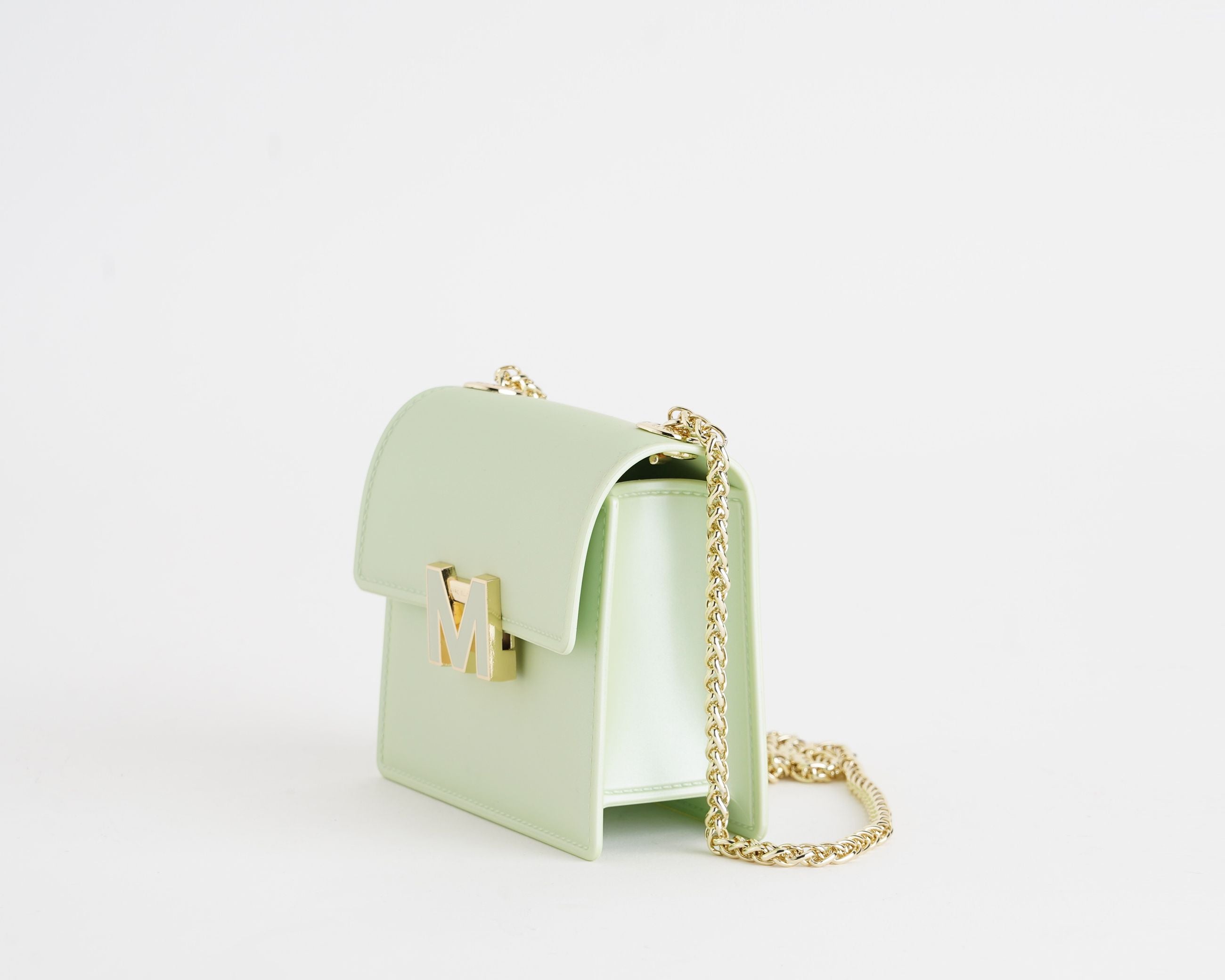 Borsa a spalla Marc Ellis Supermee S Donna Soft Green Light Gold – Vista laterale