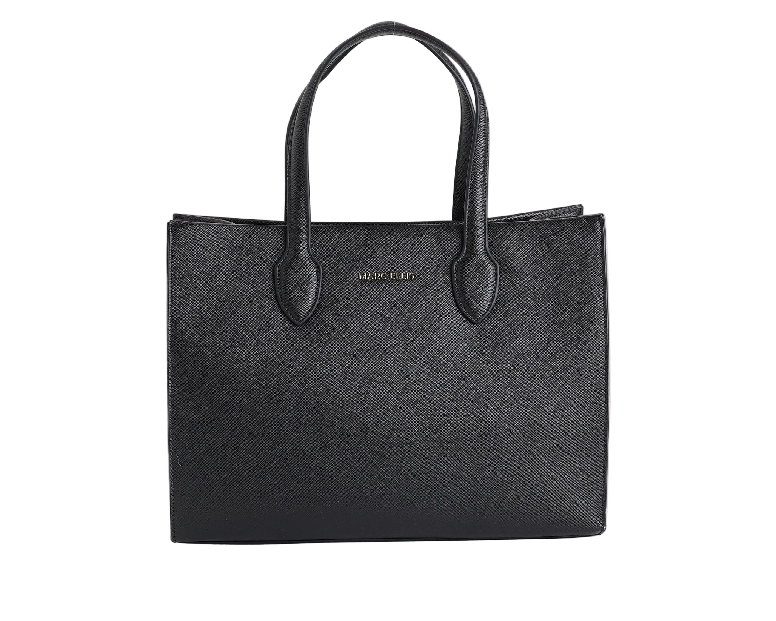 Borsa a spalla Marc Ellis Ceylan MF Donna – vista frontale, similpelle con chiusura zip e tracolla regolabile rimovibile BLACK