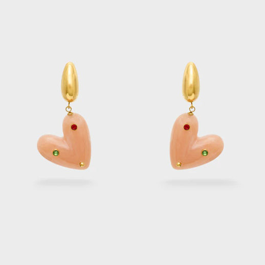 Orecchini Nalì Sof Cuore Con Pietre LNOR0145 Oro/Rosa