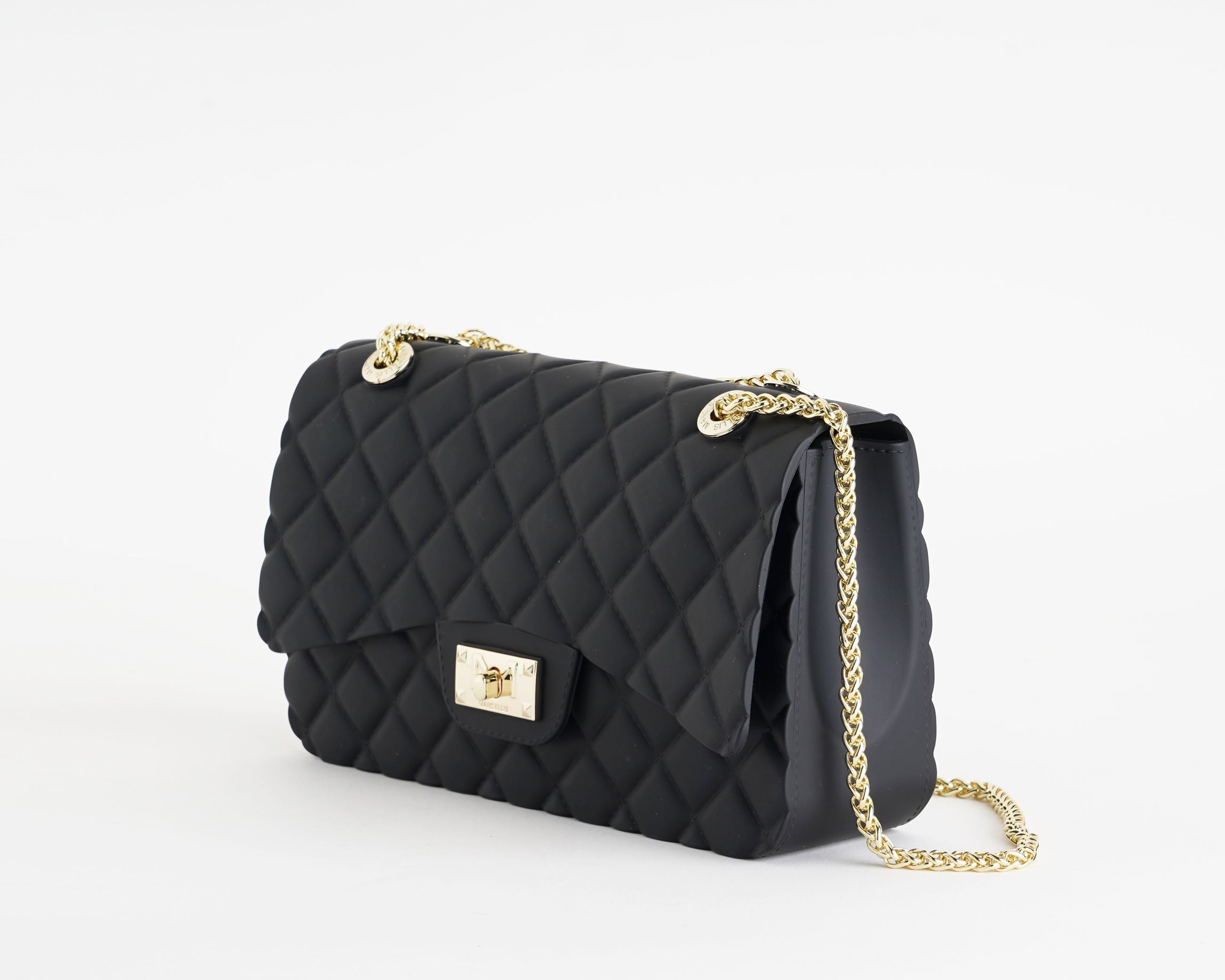 Borsa a tracolla Marc Ellis Flat Falcon M 26 Donna Black Light Gold - Vista laterale