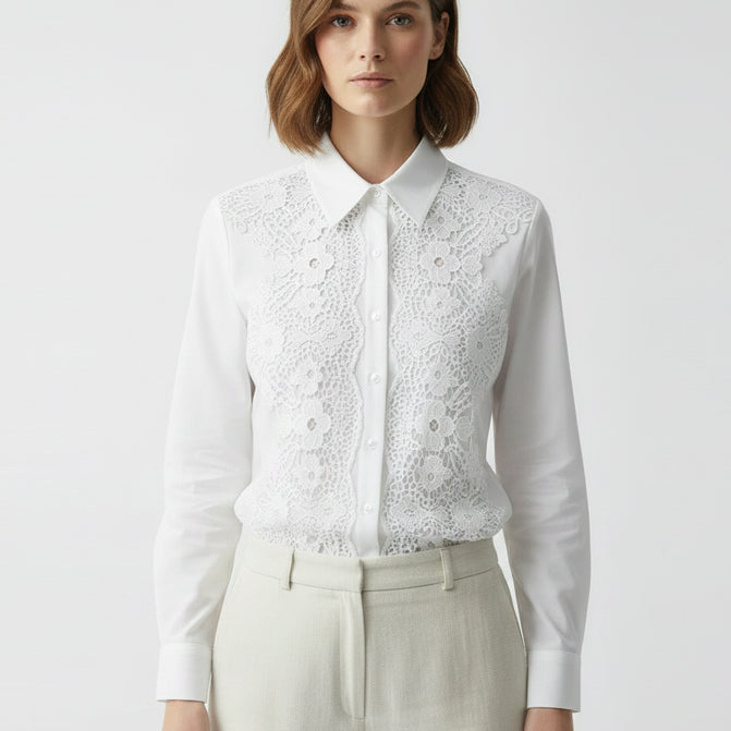 Camicia in pizzo Le Streghe P26LU109 Bianco