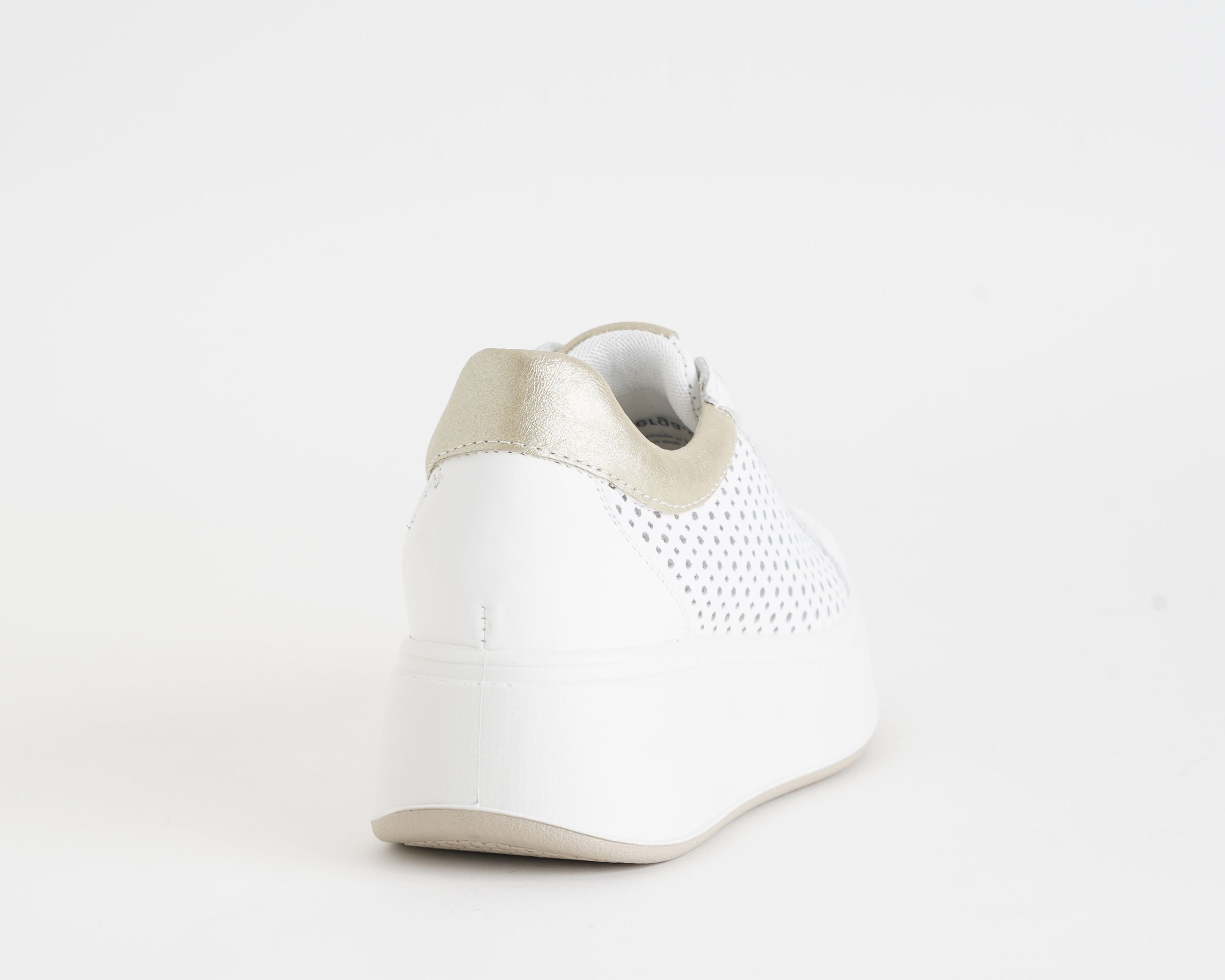 Sneakers con zeppa IGI&CO 1146911 bianco da donna, tomaia in nappa con lacci, zeppa 55 mm