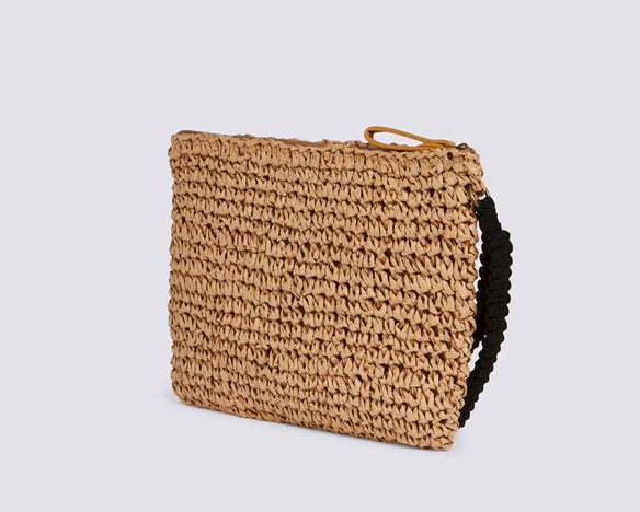 Mini Borsa in paper straw Sundek AW740ABPA100 Tan