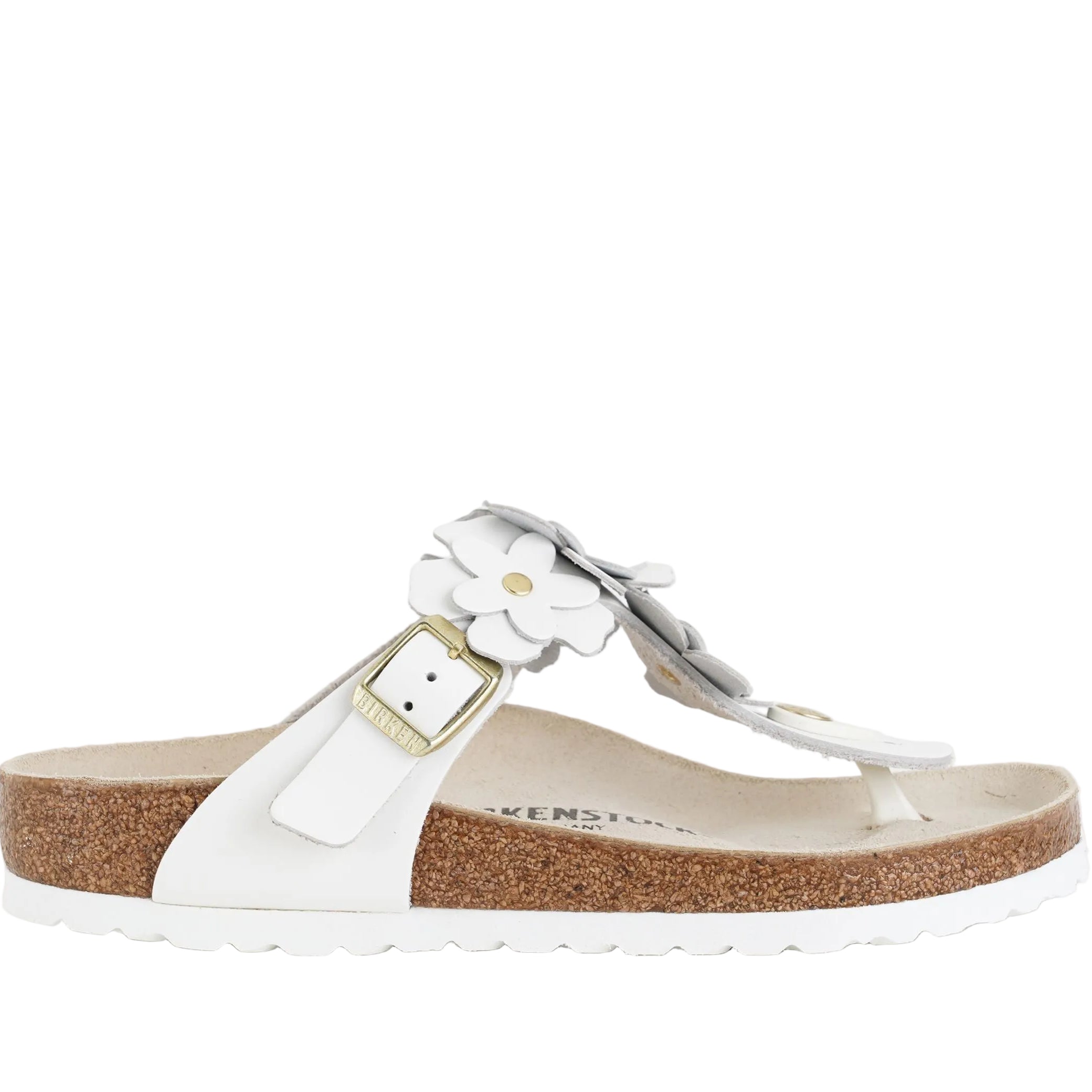 Sandali Birkenstock Gizeh Flower Embellishment 1026686 Bianco Donna
