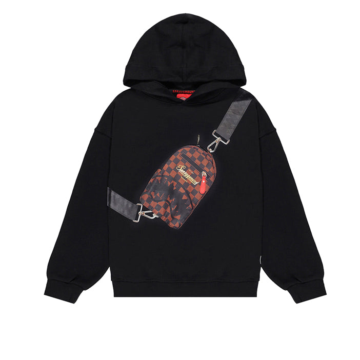 Felpa SPRAYGROUND Takeover The Throne Backpack Sling Hoodie SPY1360GBLK Nero Bambino
