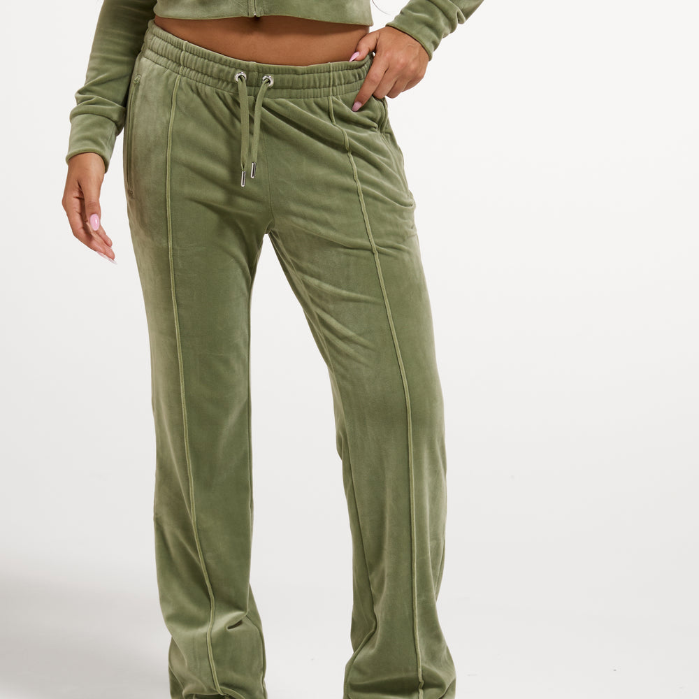 Jogger a gamba dritta Juicy Couture Tina Diamond VEJH70047WPFOG9 Verde Oliva Donna
