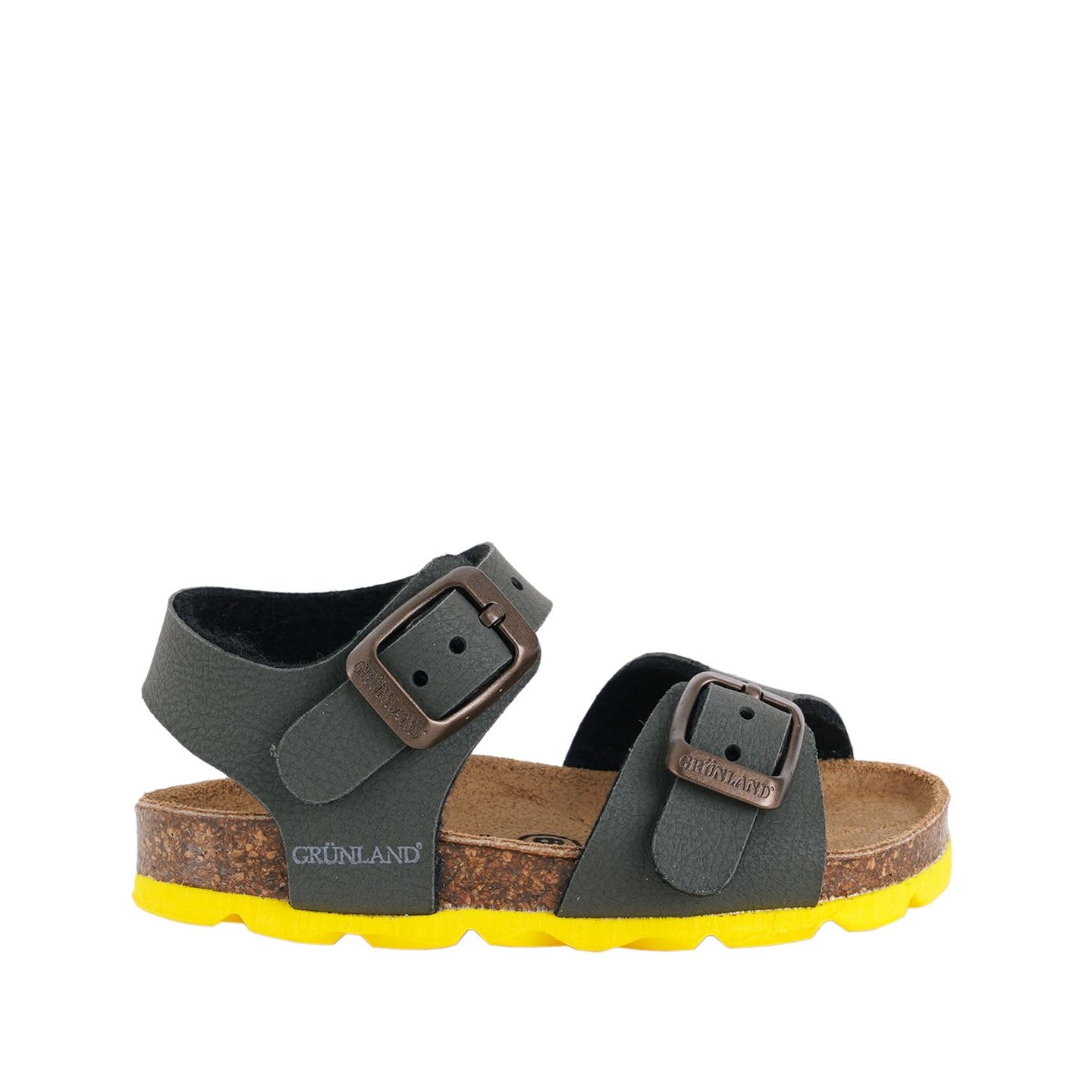 GRUNLAND SB0025 Sandalo Aria Bambino Oliva Giallo