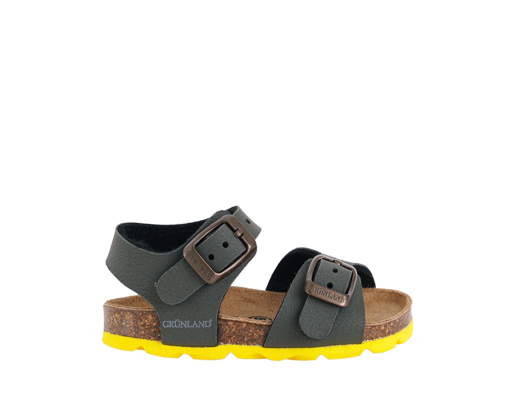 GRUNLAND SB0025 Sandalo Aria Bambino Oliva Giallo