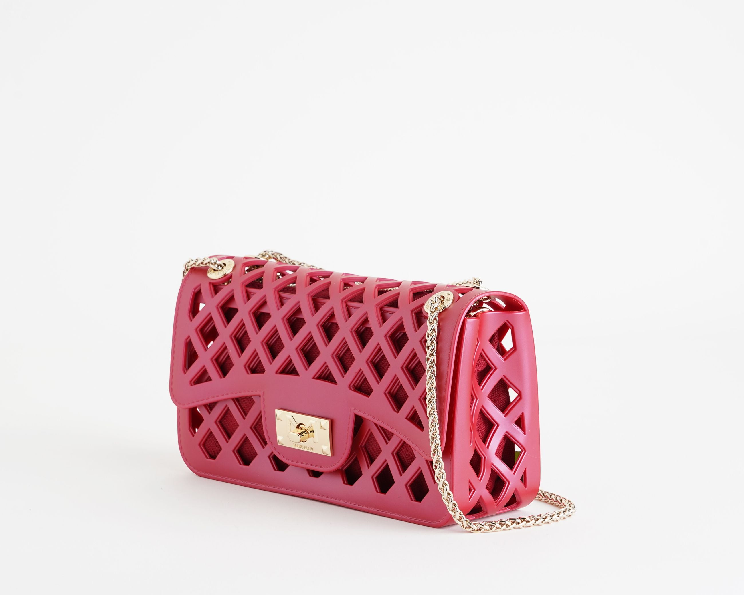 Borsa a spalla Marc Ellis Flat Basket Donna Rococco Red Light Gold – Vista laterale