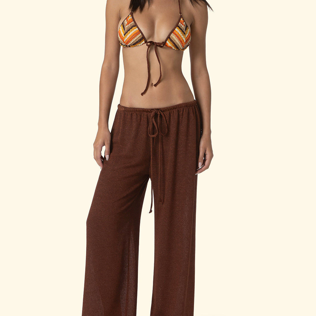 Pantalone in lurex F**k FK26-SW0757BN Marrone Donna