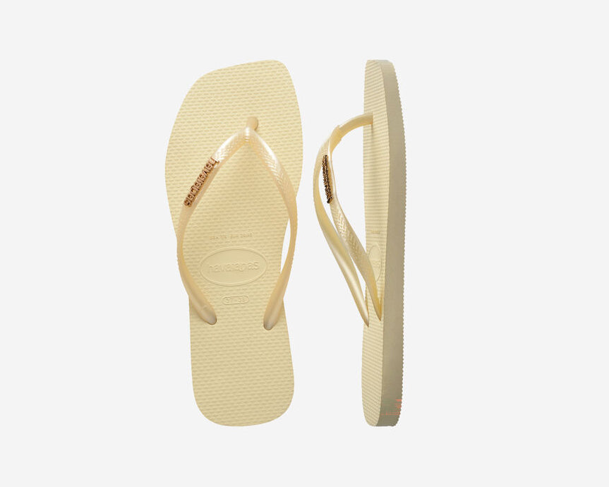 Sandalo Mare Havaianas Square Logo Metallic 4148257 Buttercream (09256)