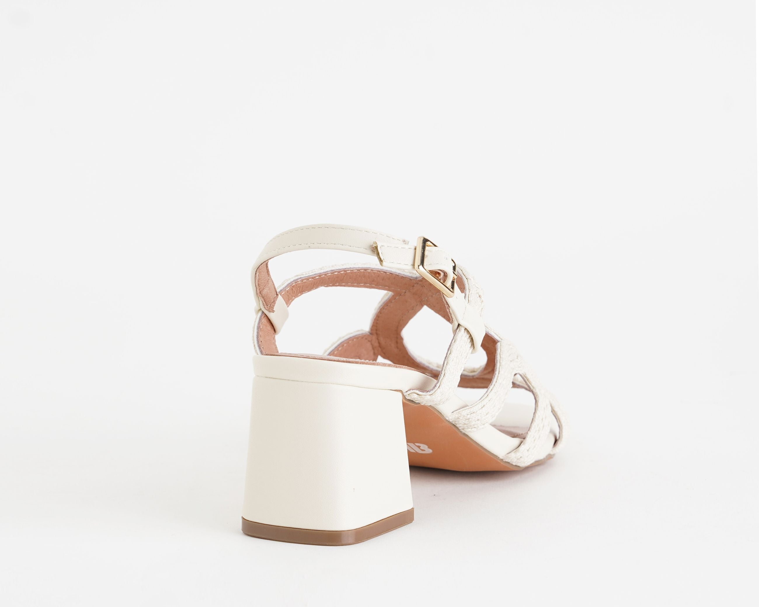 Sandali con tacco Bibi Lou Meli 876Z94HG Off White Donna – vista frontale, tomaia in tessuto e sintetico con cinturino regolabile, tacco 60 mm