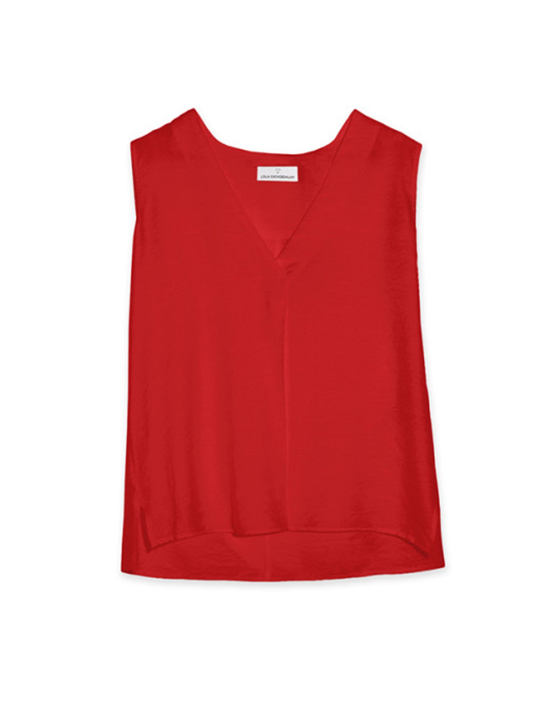 Top a pieghe scollo a V Lola Casademunt LS2615093 Rosso
