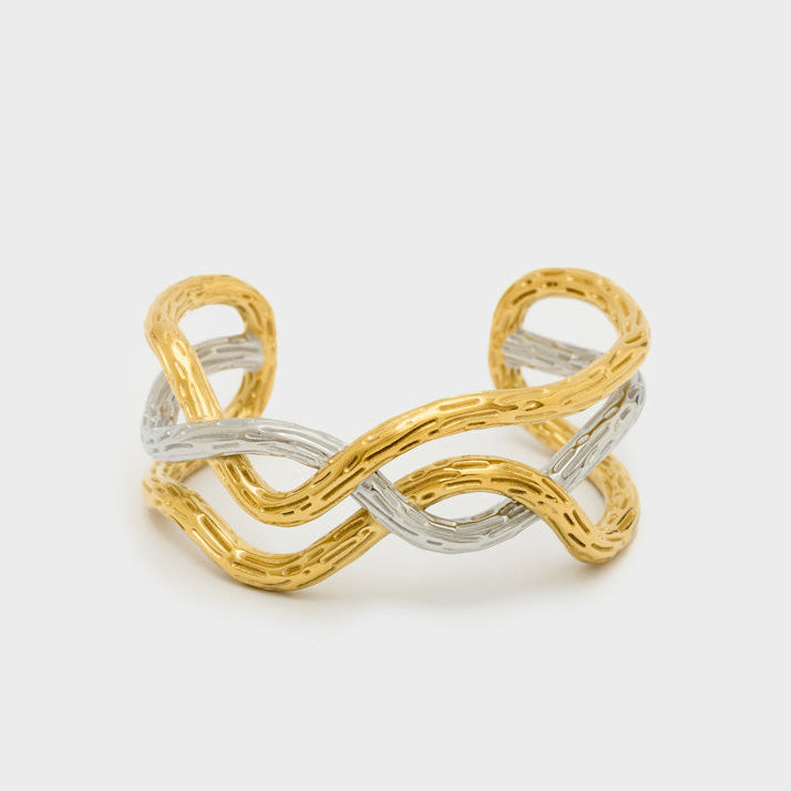 Bracciale intrecciato Nalì PWBR0013 Oro/Argento Donna