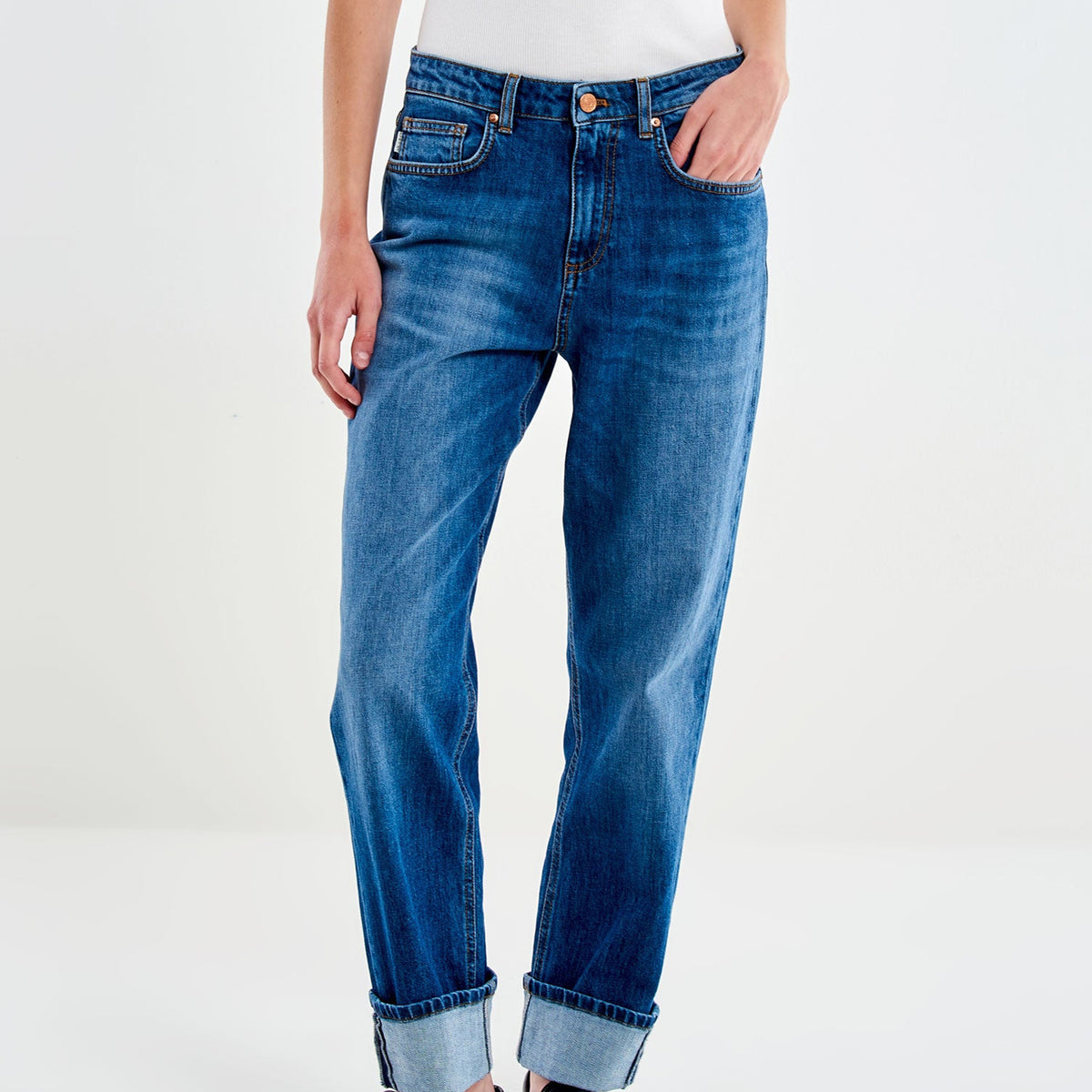 Jeans mom fit Vicolo Maggie DAC5034 Denim Blu Donna