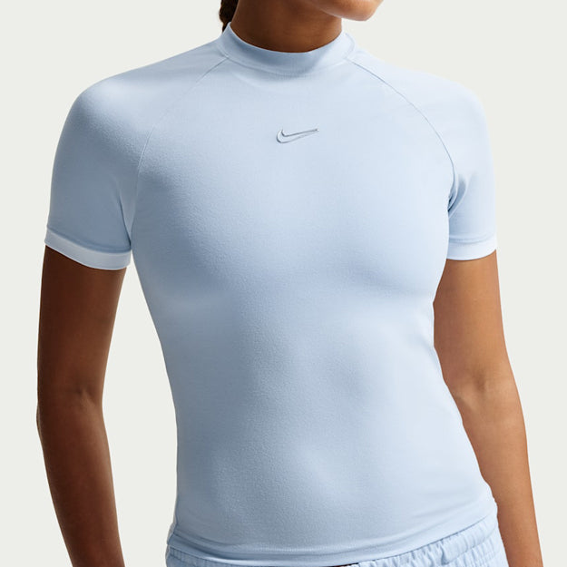 Top a manica corta slim fit Nike IO1291-407 Hydrogen Blue Donna