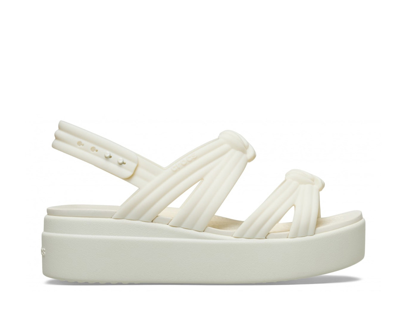 Sandalo Crocs Brooklyn Knot Low Wedge CR.212864 colore Ivory — CROCS