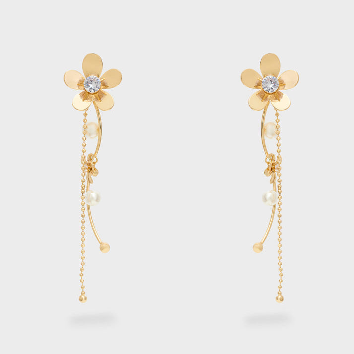 Orecchini pendenti Nalì Flower EMOR1852 Oro Donna
