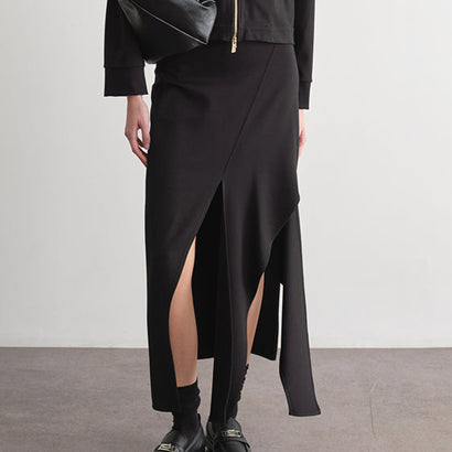 Gonna midi con spacchi JIJIL JPI25GO059.0JE0138 Nero Donna