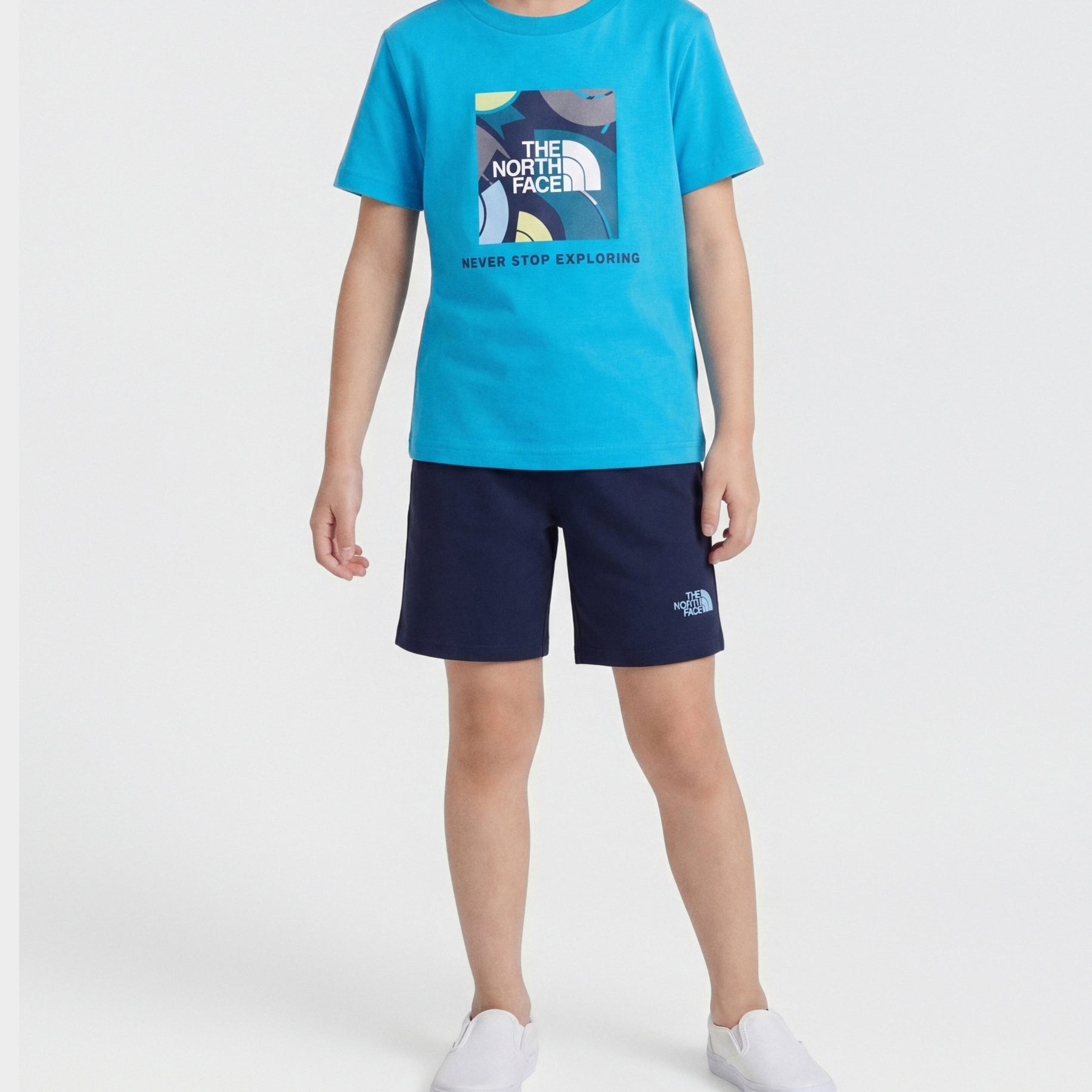 THE NORTH FACE NF0A8G1HDGY1 Set T-Shirt e Shorts NSE Box Play Regular colore Blu (Meridian Blue/Summit Na)