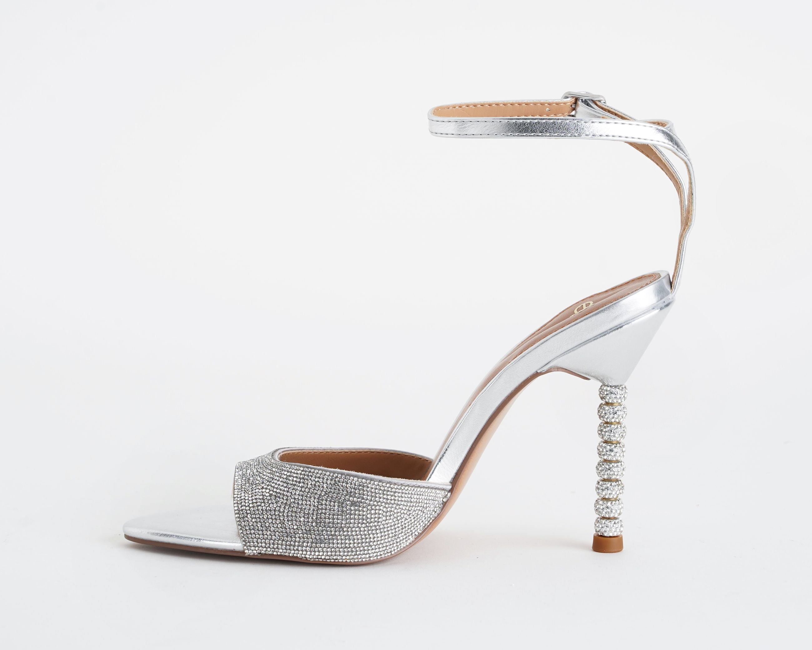 Sandalo alto donna EXE Joy-625 Clear strass con tacco 110 mm e strass