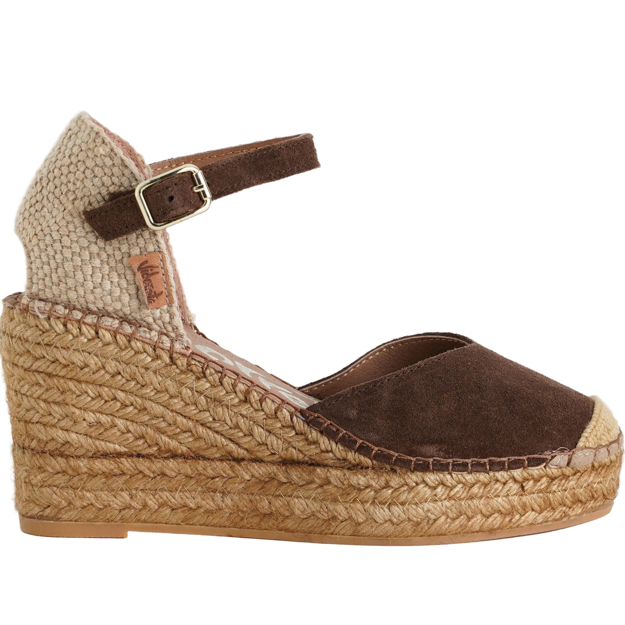 Vidorreta 0313V Espadrillas Camoscio Zeppa Fibbia Donna VIDORRETA Testa di Moro