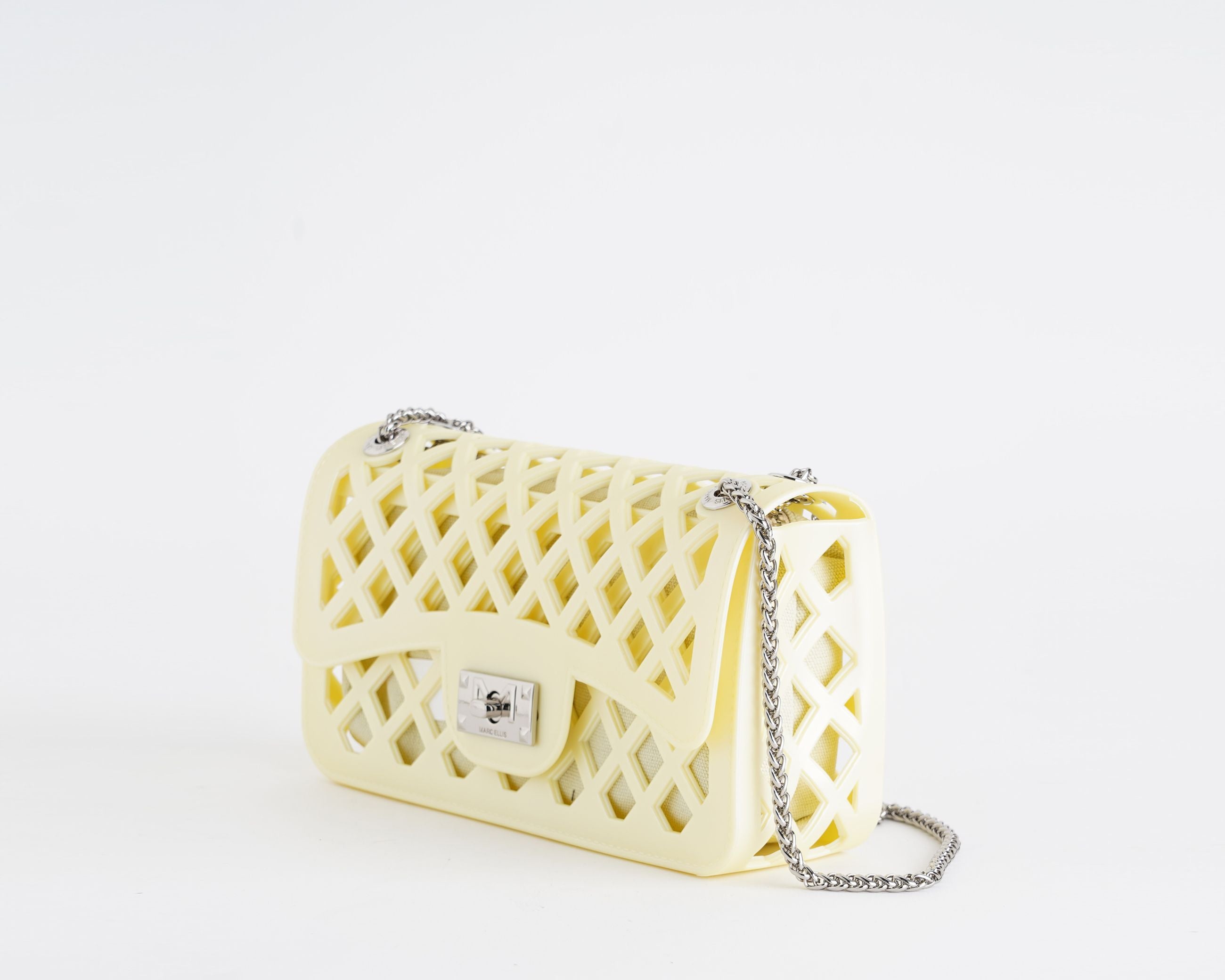 Borsa a spalla Marc Ellis Flat Basket Donna Wax Yellow Silver – Vista laterale