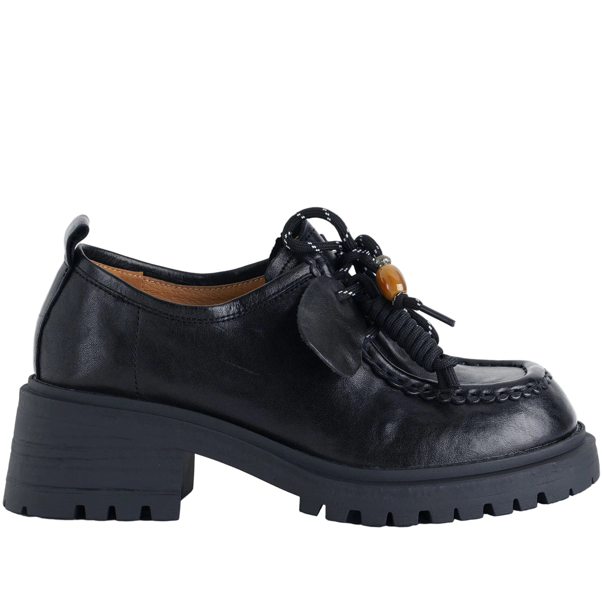 Mocassino stringato Exè 2661B nero donna