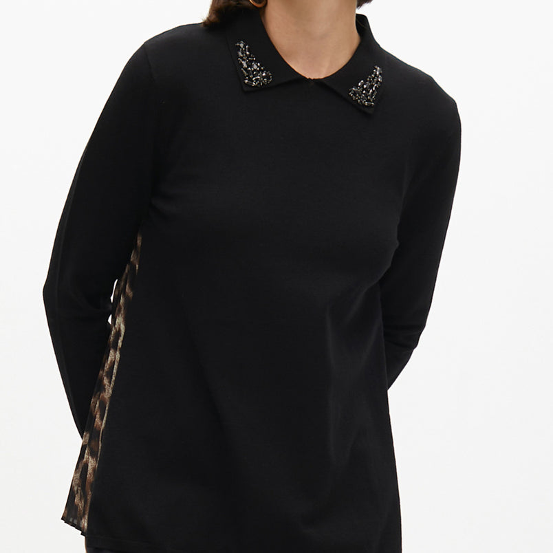 Maglione con schiena plissettata LOLA CASADEMUNT LF2511027 Nero/Marrone Donna