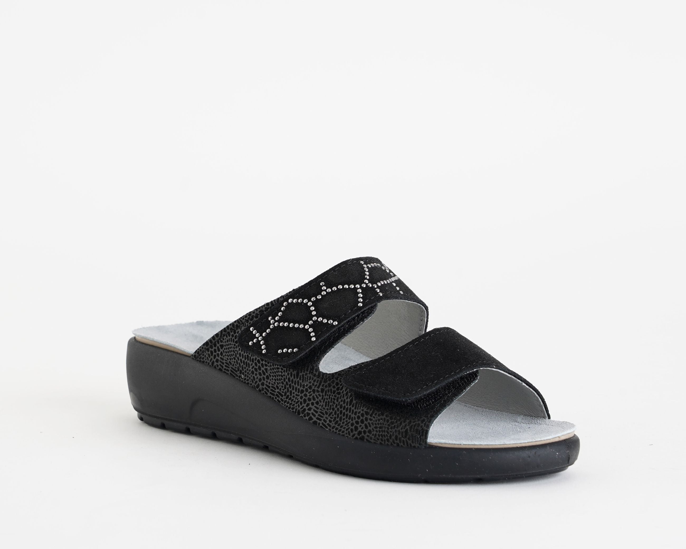 Ciabatta a due fasce Melluso Q60238Q Nero Donna