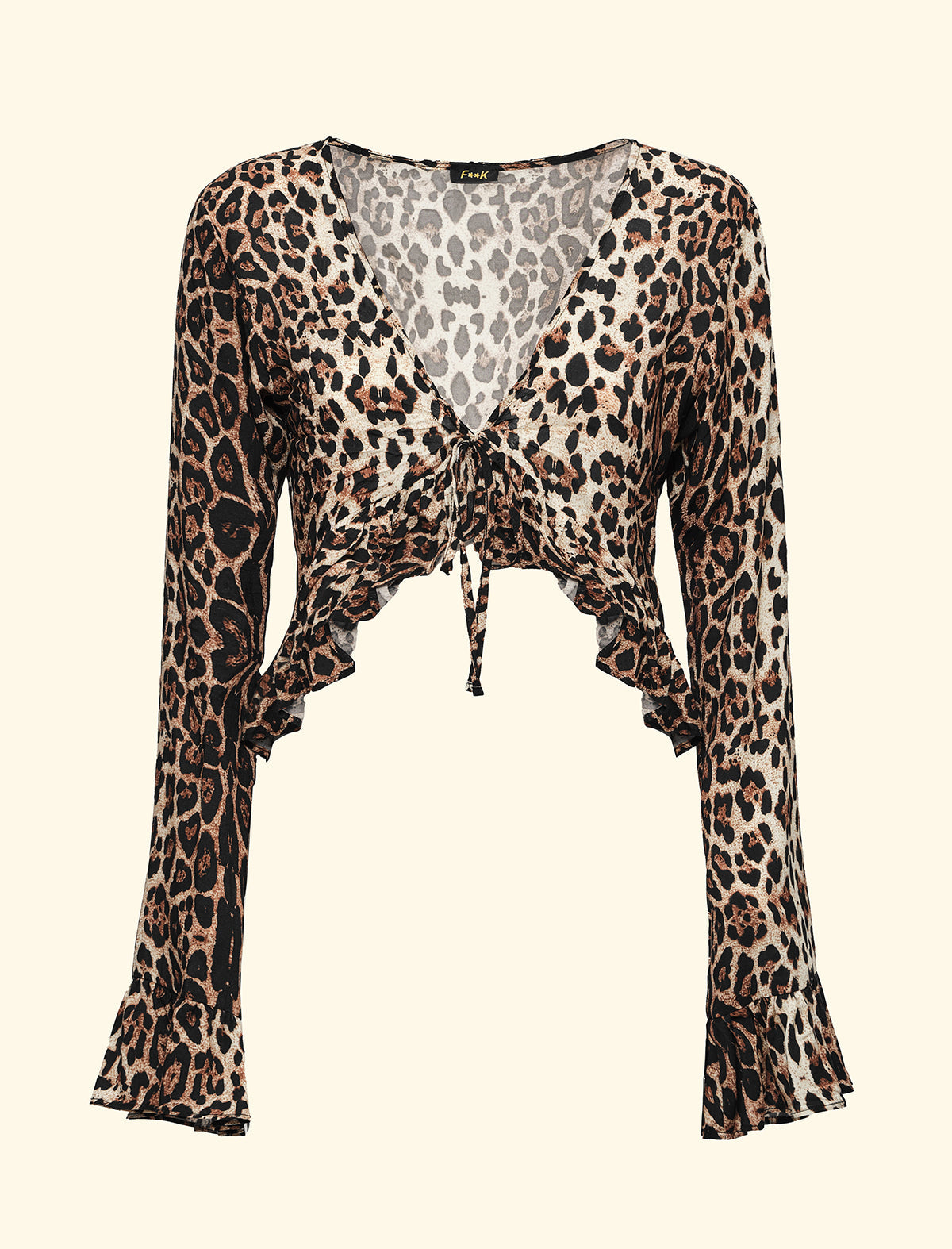 F**K FK26-SW0125X02 crop top manica lunga Fantasia maculata