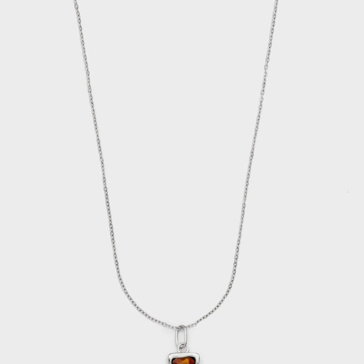 Collana con pietra Nalì EMCL1342 Arancio/Argento Donna