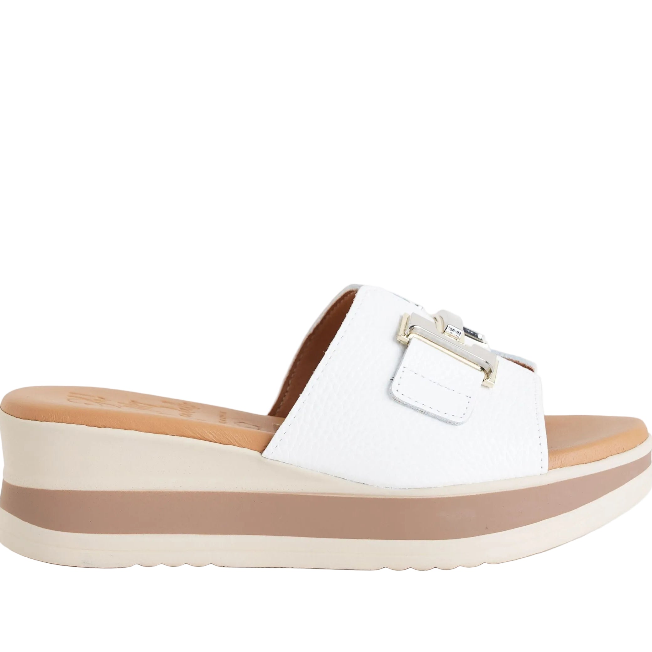 `Sandali slip-on con zeppa Oh My Sandals 5980 Blanco Donna`