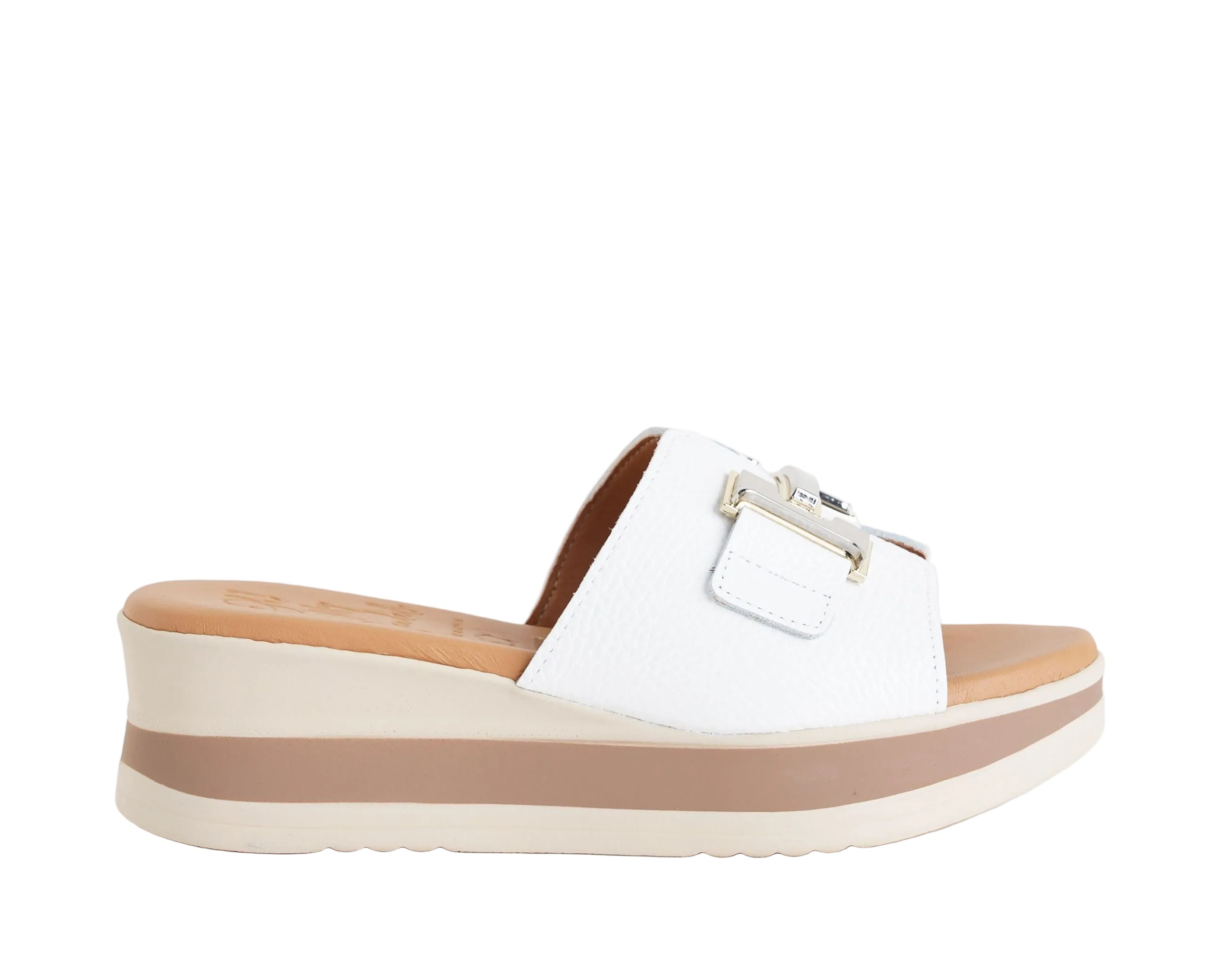 `Sandali slip-on con zeppa Oh My Sandals 5980 Blanco Donna`