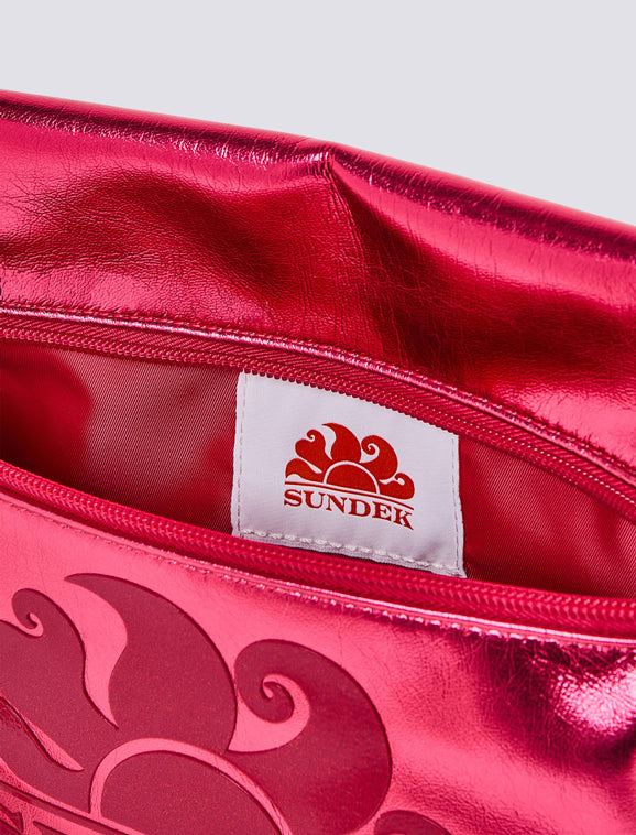 Clutch laminata con logo Sundek AW416ABPU7LA Pitaya