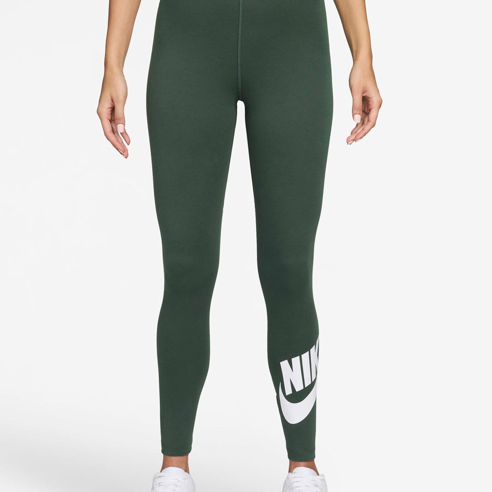 Leggings a vita alta con grafica Nike Sportswear Classics DV7791-323 Fir/(White) Donna