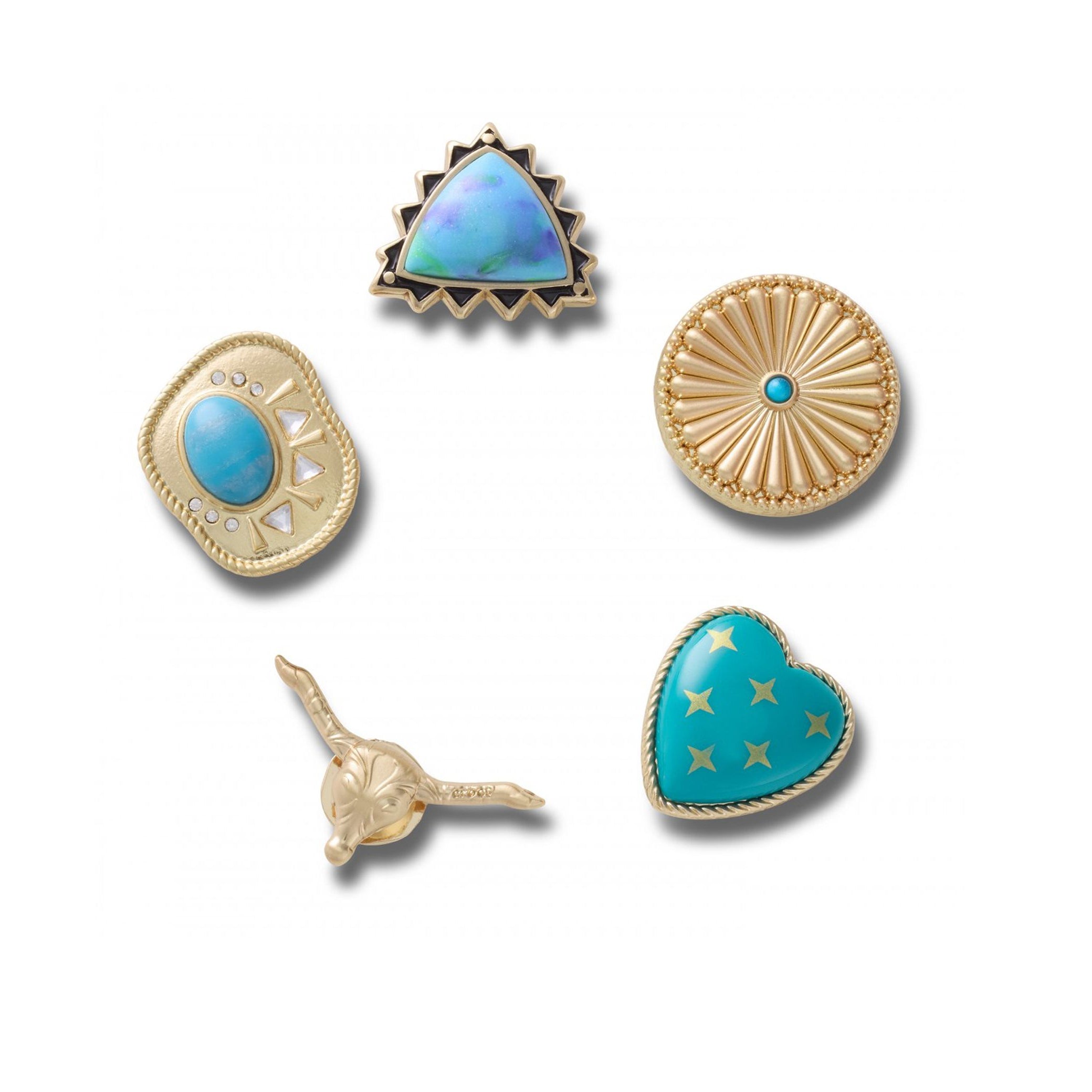 Charms Gold Turquoise Western 5 Paack CR.6151 JIB Unisex Uomo Donna