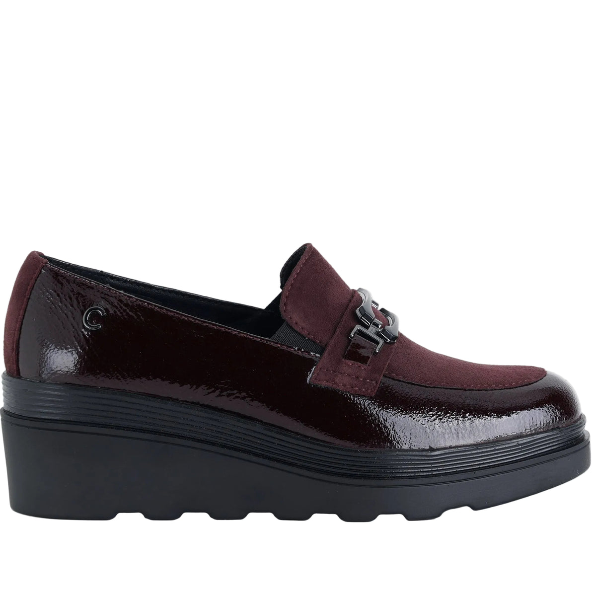 Mocassini in vernice e camoscio Cinzia Soft IV4625932 001 Bordeaux/Vino Donna