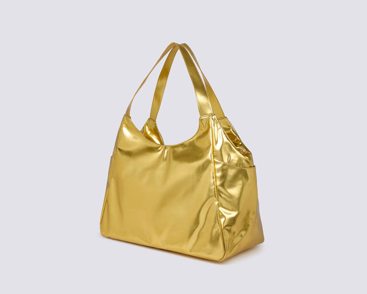 Borsa Shopper laminata con logo Sundek AW417ABPU7LA Gold
