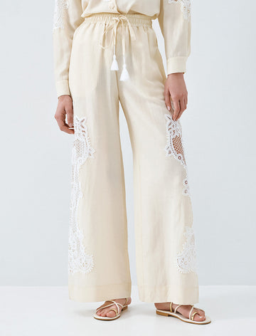 Pantaloni ampi Access Fashion 63-5039-520 Donna Vanilla
