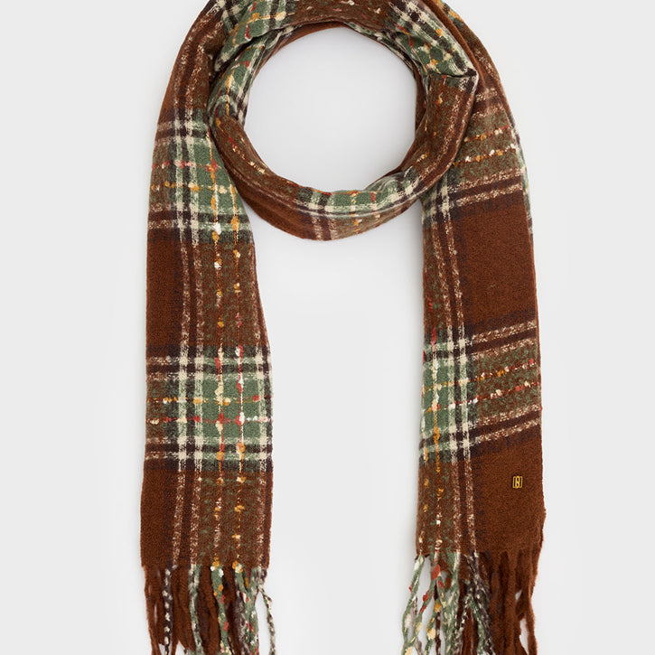 Sciarpa NALI' Gery Check LASC0308 Marrone/Verde Donna