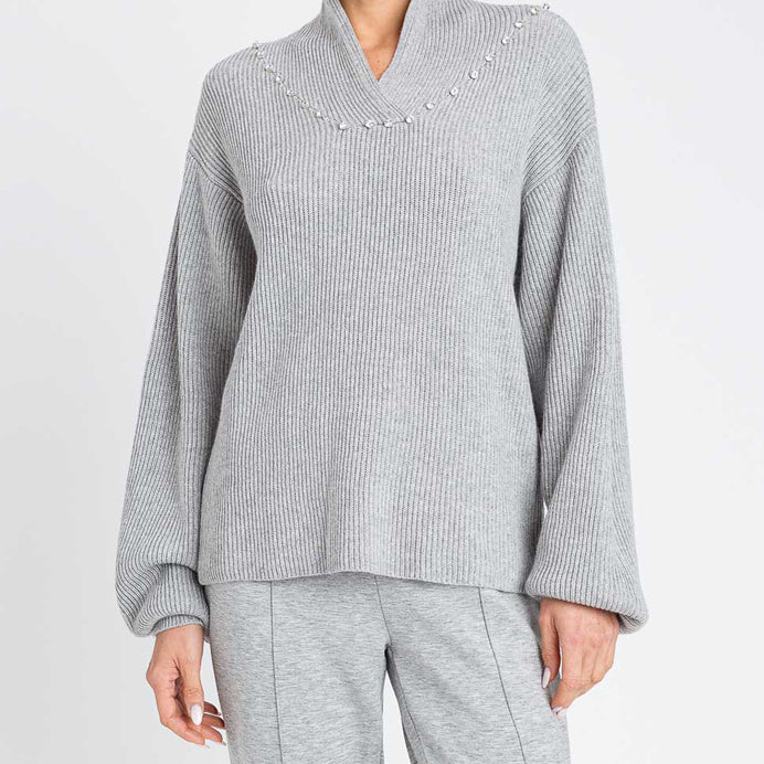 Maglia collo alto Twinset 252LI3PBB Grigio Melange Donna