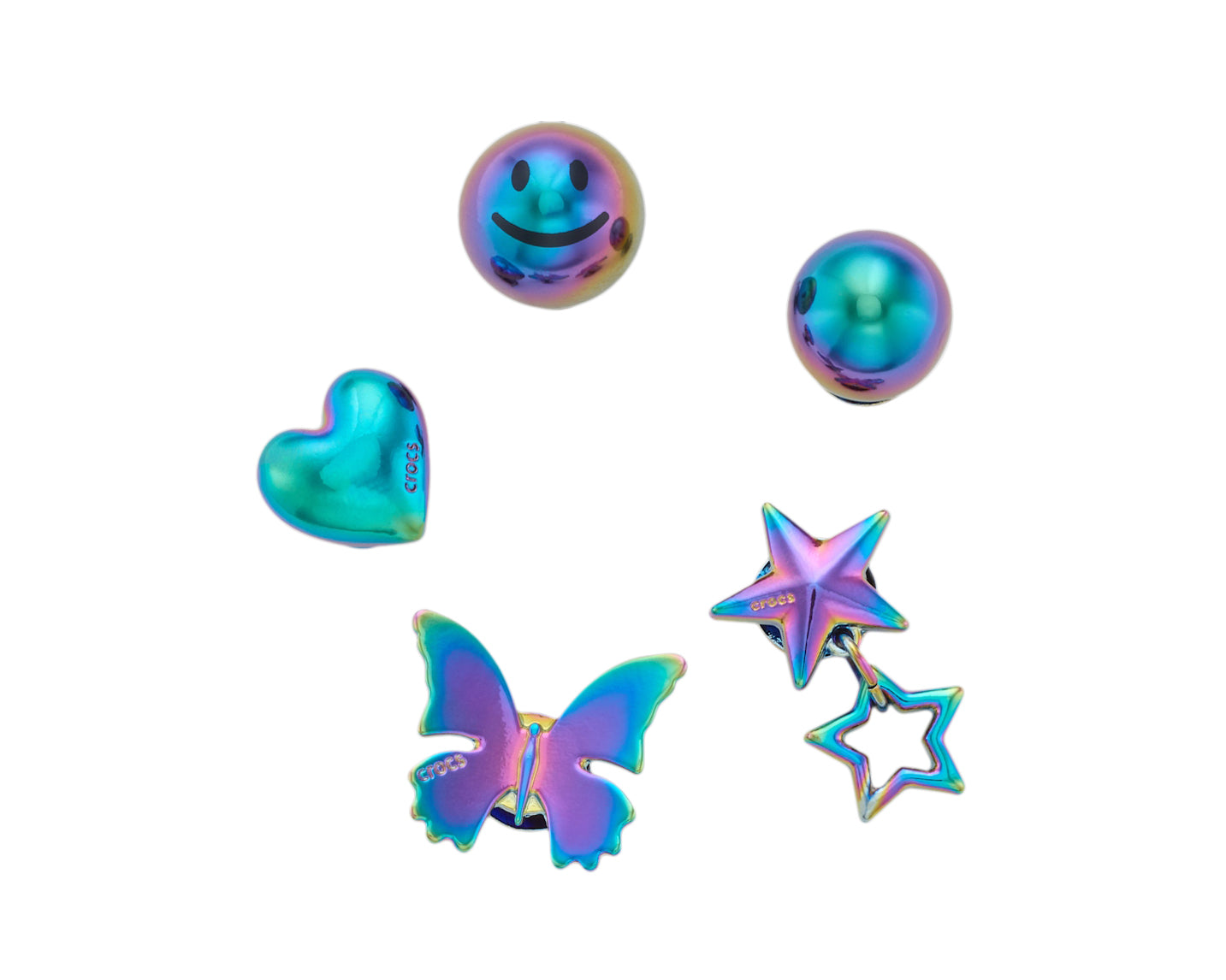 Jibbitz Crocs Iridescent Meta 5 Pack CR.5861 JIB multicolore iridescente - Accessori scarpe Crocs unisex