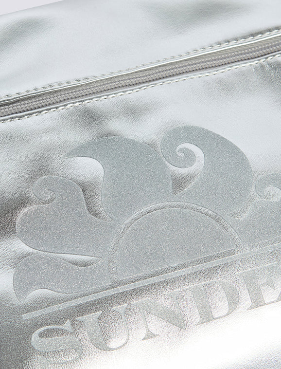Clutch laminata con logo Sundek AW416ABPU7LA Silver